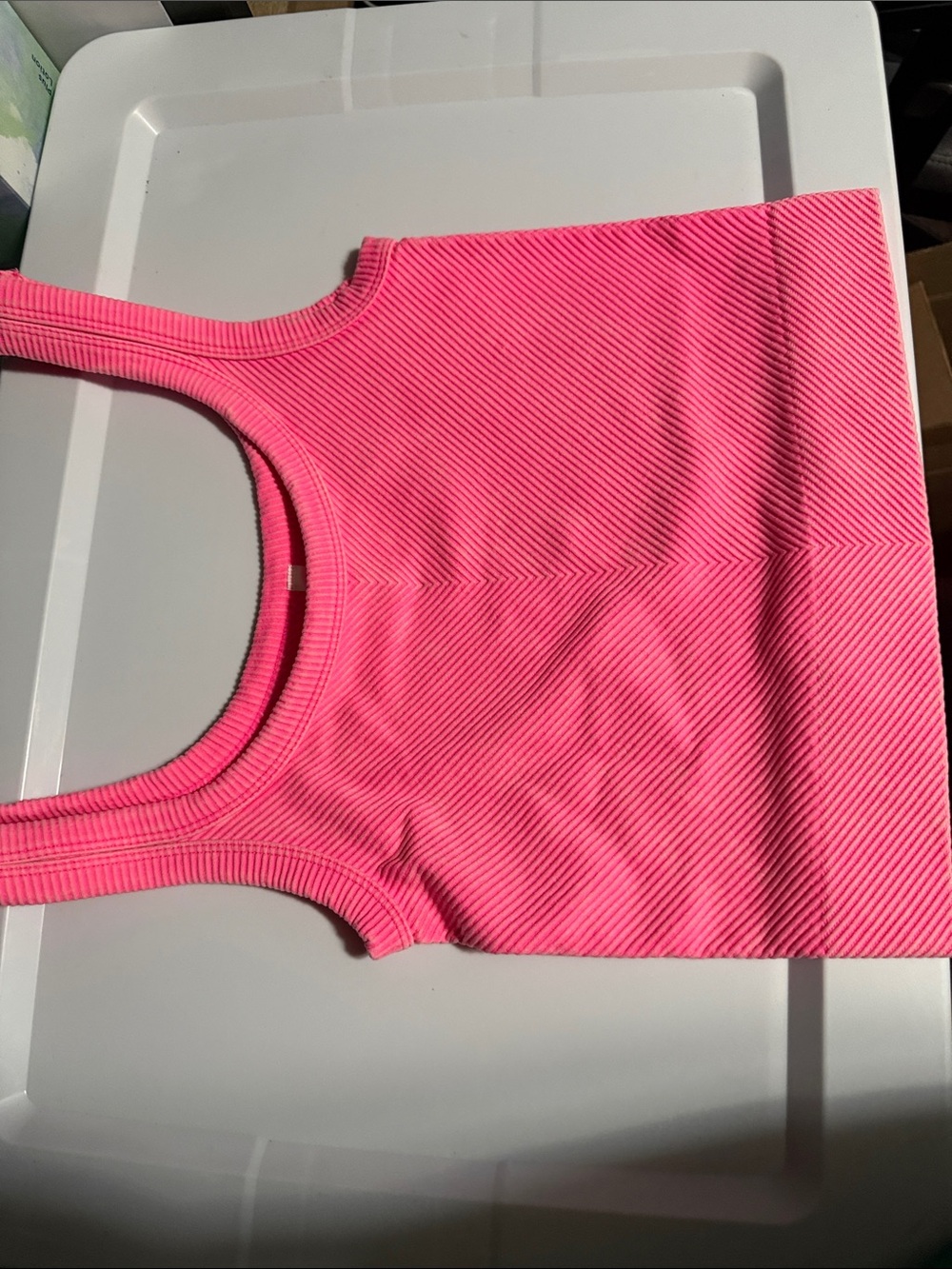 Zenana Outfitters Hot Pink Ribbed Tank Top
